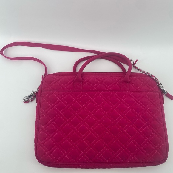 Vera Bradley | Pink Laptop Bag | Over the Shoulder or Handheld | Chain Accents | - Picture 4 of 10
